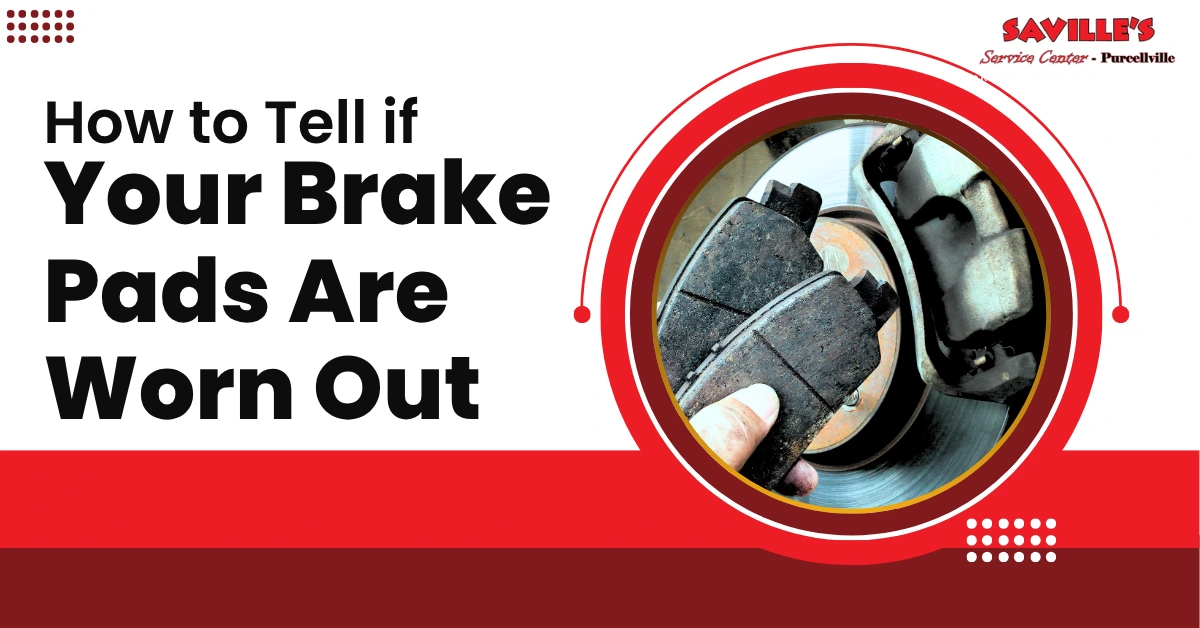 Saville’s visual comparing worn brake pads to rotor for inspection guide