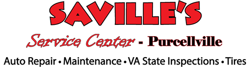 Alternate Saville’s Service Center logo in red and black with Purcellville location mentioned.